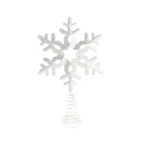 Topper de árvore de Natal Topadorn Silver Snowflake Metal