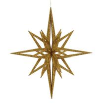Topper de árvore de Natal Vickerman 24 cm dourado iridescente com glitter