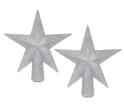 Topper de árvore de Natal YYCRAFT Glitter Star 11 cm, pacote com 2