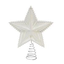 Topper de árvore de Natal YYCRAFT Glitter Star 20cm Metal White