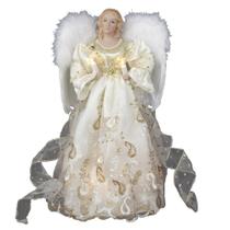 Topper de árvore Kurt Adler Gold Angel 35 cm com 10 luzes