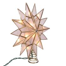 Topper de árvore Kurt S. Adler UL3141 Capiz banhado a latão de 25 cm