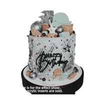 Topper De Bolo Em Acrílico Dourado E Prateado Para Decorações De Aniversário, Menino, Menina, Chá De