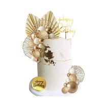 Topper De Bolo Em Forma De Bolas De Ouro Branco Para Aniversário, Casamento, Chá De Bebê E Topper De Bolo Em Forma De Bolas De Ouro Branco Para Aniversário, Casamento, Chá De Bebê E