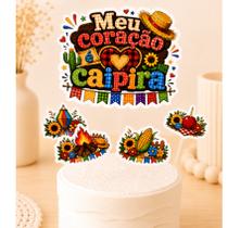 Topper De Bolo Festa Junina Arraiá Topo De Bolo São João Aniversário Mesversário Scrapbook Pronta Entrega Envio Imediato Topper De Bolo Festa Junina Arraiá Topo De Bolo São João Aniversário Mesversário Scrapbook Pronta Entrega Envio Imediato