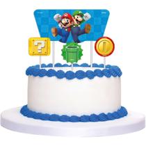 Topper De Bolo Super Mario 4 Un - Festcolor Topper De Bolo Super Mario 4 Un - Festcolor
