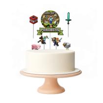 Topper de Bolo Tema Personalizado Minicrafet