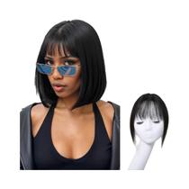 Topper De Cabelo Humano Remy Castanho Escuro De 10 Polegadas Para Mulheres Com Divisão Central E