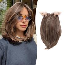 Topper de cabelo Megito, clipe de 30 cm em marrom escuro sintético para mulheres Topper de cabelo Megito, clipe de 30 cm em marrom escuro sintético para mulheres