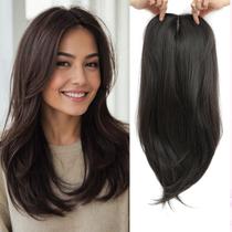 Topper de cabelo Molefi, mechas sintéticas em camadas de 18 polegadas de comprimento Topper de cabelo Molefi, mechas sintéticas em camadas de 18 polegadas de comprimento