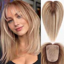 Topper de cabelo starluck SilkHug 100% cabelo humano 30 cm com franja Topper de cabelo starluck SilkHug 100% cabelo humano 30 cm com franja