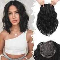 Topper de cabelo UDU Short Wavy de 11 polegadas para mulheres com cabelos finos