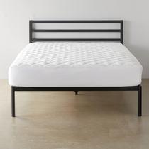 Topper de colchão Amazon Basics acolchoado de pelúcia Queen White
