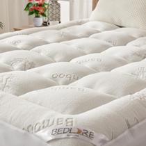 Topper de colchão BEDLORE Viscose Bamboo Twin Travesseiro de 15 cm