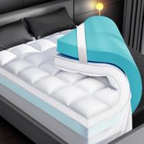 Topper de colchão Biteany Dual Layer Memory Foam em tamanho real