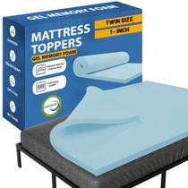 Topper de colchão Greaton Gel Memory Foam 2,54 cm Twin Blue