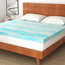 Topper de colchão IULULU Gel Memory Foam 5 cm, tamanho duplo, azul Topper de colchão IULULU Gel Memory Foam 5 cm, tamanho duplo, azul