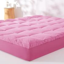 Topper de colchão KUB Queen Cotton 203x152 cm, travesseiro rosa