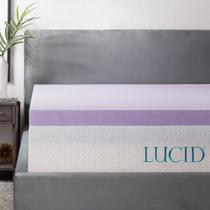 Topper de colchão LUCID 3 polegadas com infusão de lavanda King Topper de colchão LUCID 3 polegadas com infusão de lavanda King