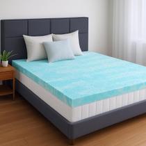 Topper de colchão SMUG Queen 5 cm Gel Memory Foam Azul