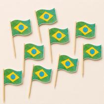 Topper de Docinhos Bandeiras do Brasil Copa do Mundo com 10 unidades