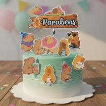 Topper Enfeite Topo De Bolo Capivara Festa Aniversário
