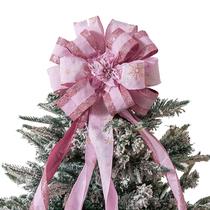 Topper para árvore de Natal Bow Flower ZCCHSYQI rosa 127x30cm