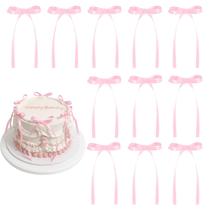 Topper para Bolo NatNarr 30 Laços de Fita Rosa 7x15 cm Topper para Bolo NatNarr 30 Laços de Fita Rosa 7x15 cm