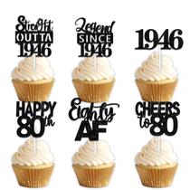 Topper para Cupcake LETLIMIT 18 unidades Glitter Preto 5 cm Topper para Cupcake LETLIMIT 18 unidades Glitter Preto 5 cm