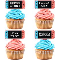 Topper para Cupcake Pretty Cute Studios Gamer Conjunto com 36 Topper para Cupcake Pretty Cute Studios Gamer Conjunto com 36