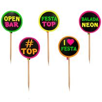 Topper para Docinho Neon Luz Negra - 10 Unidades