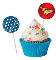 Topper Para Docinhos Festa Mulher Maravilha - 8 unidades - Festcolor - Festas
