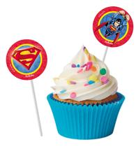 Topper Para Docinhos Festa Superman - 8 unidades - Festcolor - Festas Topper Para Docinhos Festa Superman - 8 unidades - Festcolor - Festas