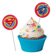 Topper Para Docinhos Festa Superman - 8 unidades - Festcolor - Rizzo Festas