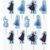 Topper tegs para doces Frozen decoração de festa 12 unidades