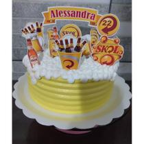 Topper Topo De Bolo Cerveja Skoll Boteco