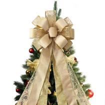 Topper Tree Topper Bow Champagne Gold 43x13cm Glitter Topper Tree Topper Bow Champagne Gold 43x13cm Glitter