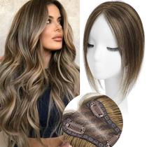 Toppers de cabelo Aimeolyn para mulheres, cabelo humano real sem franja P4/10 Toppers de cabelo Aimeolyn para mulheres, cabelo humano real sem franja P4/10