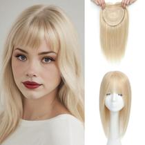 Toppers de cabelo Aimeolyn Real Human Hair 20x20cm com franja 40cm Toppers de cabelo Aimeolyn Real Human Hair 20x20cm com franja 40cm