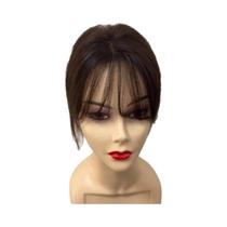 Toppers De Cabelo Humano Tricotados À Mão Para Mulheres Com Franja Invisível Base De Renda Clip-In Toppers De Cabelo Humano Tricotados À Mão Para Mulheres Com Franja Invisível Base De Renda Clip-In