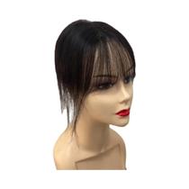 Toppers De Cabelo Humano Tricotados À Mão Para Mulheres Com Franja Invisível Base De Renda Clip-In