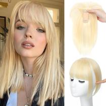 Toppers de cabelo Wirctp 100% cabelo humano com franja para mulheres