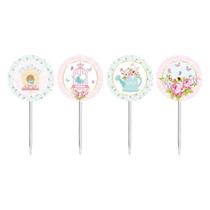 Toppers p/ doces Festa Jardim Encantado- Pacote com 8 unidades