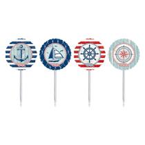 Toppers p/ doces Festa Marinheiro- Pacote com 8 unidades