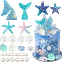 Toppers para decoração de bolos Ylapagne Sea Ocean Theme 28 unidades