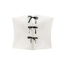 Tops bustier sem alças com arcos para mulheres, pescoço reto, zíper lateral, camis femininos, moda Tops bustier sem alças com arcos para mulheres, pescoço reto, zíper lateral, camis femininos, moda