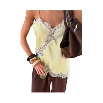 Tops De Renda Pretos Para Mulheres, Decote Em V, Sem Mangas, Estilo Y2K, Casual De Verão, T-Shirts