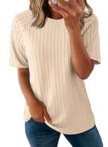 Tops Dokotoo Summer 2025 Camisetas femininas com gola redonda e manga curta