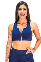 Tops Fitness Ginastica Feminino Com Zíper E Bojo Removível Academia Pronta Entrega