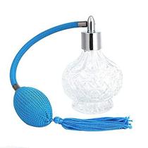 Topxome 1pcs 80ml moda senhora vintage perfume frasco longo spray atomizador vidro recarregável (azul)